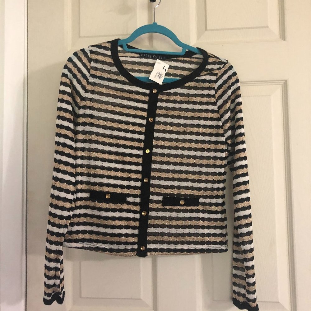 NWT Anthropologie Potter's Pot Striped Cardigan